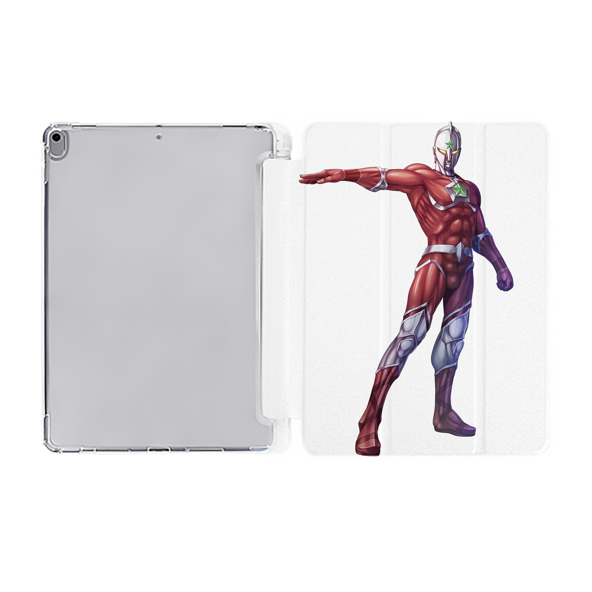 （画像用） ウルトラマン Ultraman IPad ケース ペン収納付き 三つ折りスタンド PUレザー×シリコン 対応機種9.5/10.5/10.9インチ